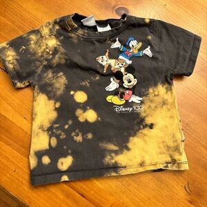 Disney Mickey Mouse Tie-Dye T-Shirt - Black and Tan